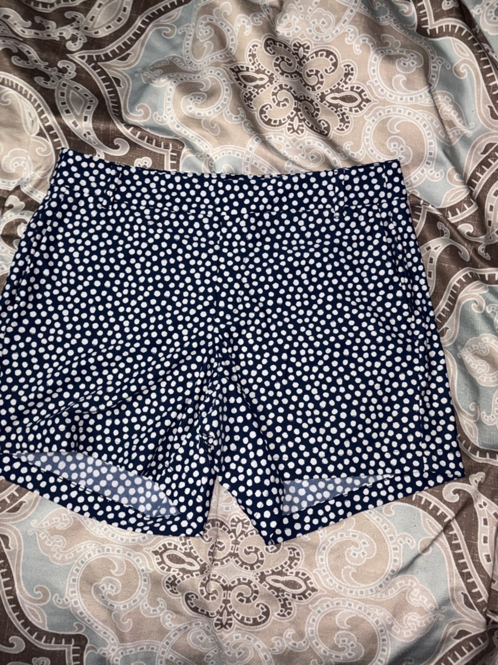 Women's Navy Polka Dot SPANX Stretch Shorts